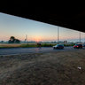 Sunrise at the tram stop