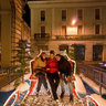 Alessandria, Piazza della Libertà: Bright Santa's sleigh and reindeer, Christmas 2011