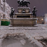 Piazza Carlo Alberto during snowfall