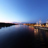 Veliky Novgorod. The pedestrian bridge on the river Volkhov