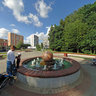 Rolling sphere fountain