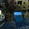Menger sponge in water