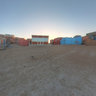 Camino Surf: Sunrise behind small fisher village of Tifnit, Morocco