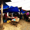 Meat selling area in Bac Ha fair (quầy bán thịt ở chợ phiên Bắc Hà)