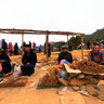 Scent sticks selling area in Dong Van market, Ha Giang (Bán hương trầm ở chợ phiên Đồng Văn)