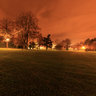 Cultural center in the park Paul Vansteenkiste, in  the night