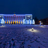 Winter evening near Kherson Regional State Administration