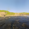 Sablinsky waterfall on the river Tosna - on the water
