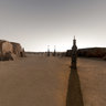 Location filming of Star Wars. Decorations Tatooine.