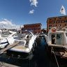 Santa Margherita Ligure, Port, floating dock, Genoa, Liguria, Italy