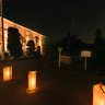 night view of illuminated Tomioka Silk Mill