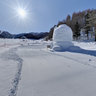 Snow figure of Yuma-chan on Ho-dai-gi ski area.