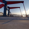 Diffene bridge, industrial harbour, Mannheim, Germany