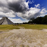 In front of Temple of a Thousand Warriors in Chichen Itza