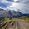 View of Passo di Fedaia and Marmolada in Dolomites