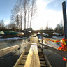 Ice swimming pier along the lake Siilinjärvi