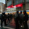 Riot Police wait for the Neo Nazis....