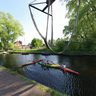 Canooing on the river Lits near the boat crane in Rottevalle