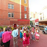 Lining up for the theatre