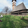 „St Archangels” Wooden Church (1721), UNESCO monument, spring view, Surdesti, Romania