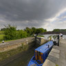 Canal Barge Entering a Lock