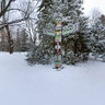 First winter snow. Totem Pole, Rideau Hall, Ottawa