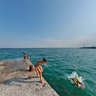 Jumping into the sea