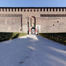 Milan: Sforza Castle - Castello Sforzesco - S/W gate and wall