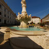 Der Residenzplatz in Passau und der Wittelsbacher Brunnen