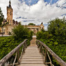 Schloss Schwerin - auf dem Holzsteg zur romantischen Insel