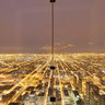The sun sets on Chicago from the Skydeck in the Willis Tower, formerly as the Sears Tower