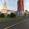 Netherlands: Basilica of Saint Servaas and Saint Janskerk fromt the Hendrik van Veldeke Square, Maastricht