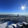 View from Kickelhahn Tower in winter, Ilmenau, Thuringia, Germany