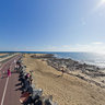 Aircraft approaching runway for landing at Lanzarote airport Arrecife