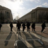 Police and Crowds Waiting for Obamas Along Inaugural Parade Route