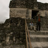 View of the Jaguar Temple at Tikal Ruins in Guatemala
