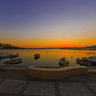 Sunrise in the harbour of Sitia (Crete, Greece)