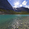 Mountain lake near Briksdal glacier‎, Norway