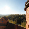 Gazing at the autumn colours from Turaida Castle tower, Latvia