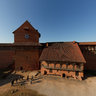 Medieval castle in Turaida - aerial view, Latvia