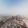 DUBAI Burj Khalifa view from Observation Deck (AT THE TOP) after sand storm