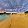 the sunset at Tianyahaijiao of sanya