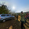 yunnan kunming Dongchuan Red Soil 3——Sightseeing the sunset of Dongchuan Red Soil at snail bay